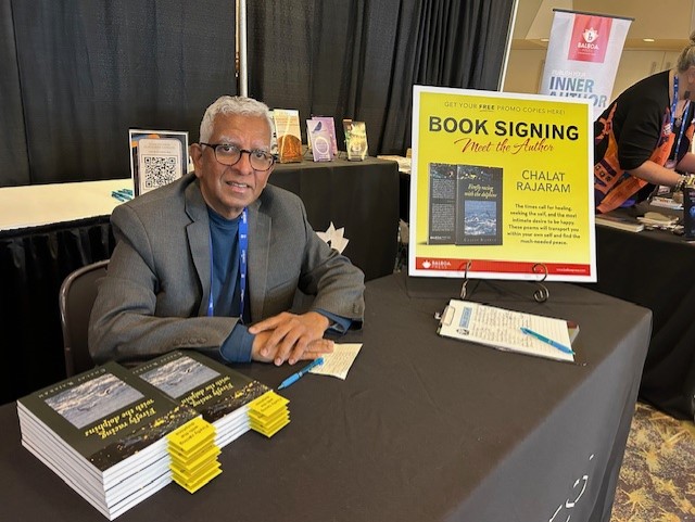 Author at the book signing table